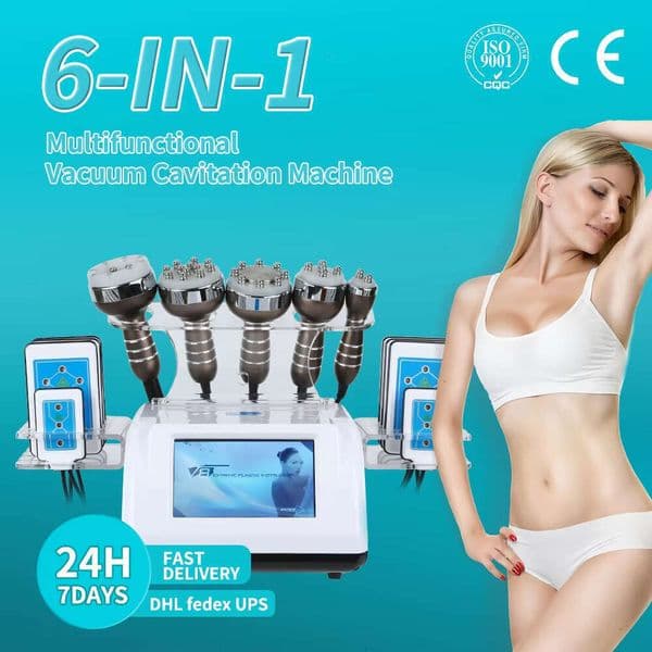 CE Approved 6 In 1 RF Cavitation Lipo Laser Vacuum Weight Loss Body Slimming Fat Dissolving Physiotherapy Dredging Lymph Skin Tightening Machine