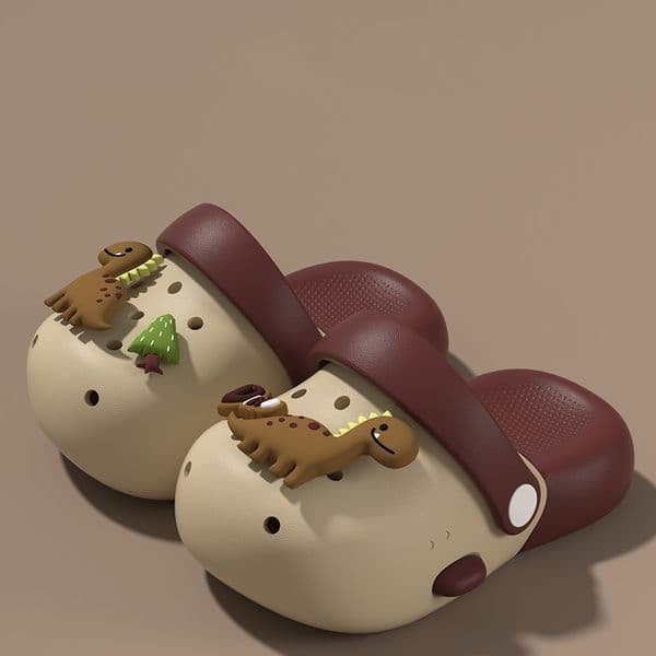 Kids Dinosaur Clogs Cute Dino Decor Lightweight Waterproof Non-slip EVA Boys Girls Summer Beach Pool Shoes Breathable Casual Home Birthday Gift