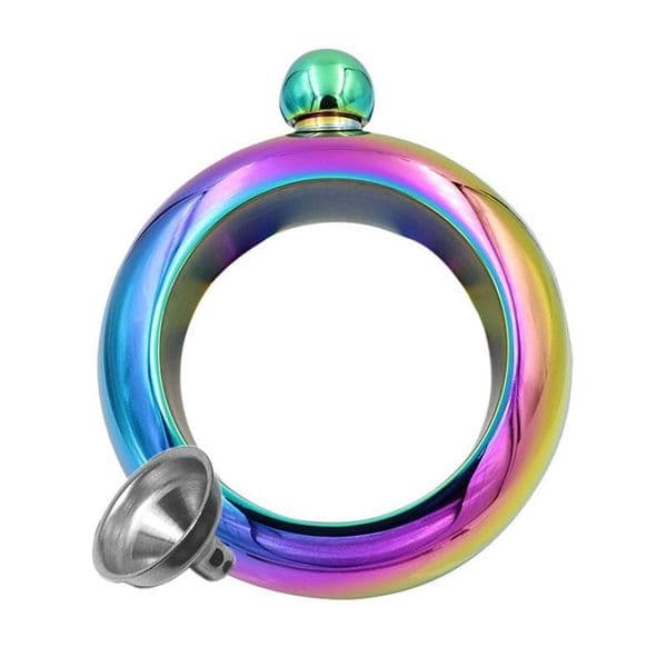 Stainless Steel 6 Colours Bracelet Hip Flask 3.5Oz Vodka Whiskey Camping Flagon Drinkware Mini Portable Bangle Flasks + 1 funnel Business Gifts JY0522