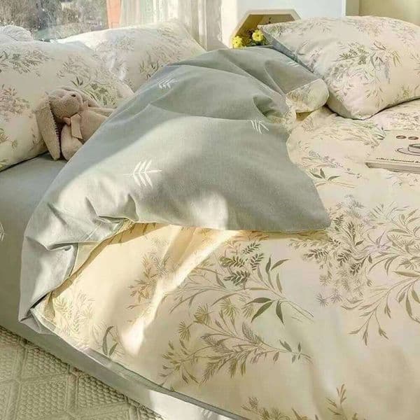 Ins Duvet Cover No Filler with Pillowcases Flat Sheet Floral Rabbit Cute In Stcok Summer Fall Home Decoration Beding Set 26H0316