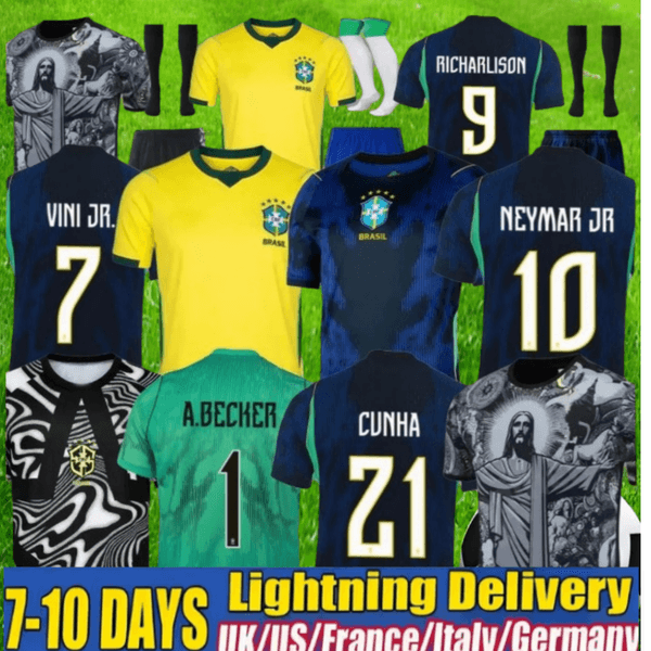 2025 2026 World Cup BRAZILS soccer jerseys Camiseta de futbol PAQUETA RAPHINHA 25 football shirt maillots VINI 2024 brasil RICHARLISON men kids NEYMAR JR
