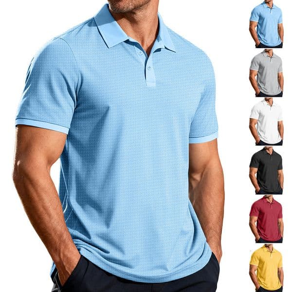 2026 American Designer T-shirt Style Summer New Men's Polo Shirt Solid Color Collar Color Block Short Designer Hoodie Sleeve Men's Polo Shirt Polo In Stock