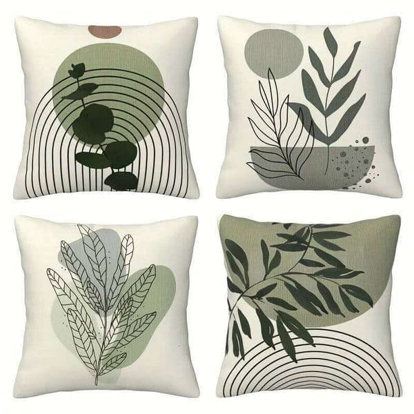 Bohemian home decoration pillowcase, minimalist geometric line leaf pattern design, soft and comfortable, sofa cushion cover 26H0316