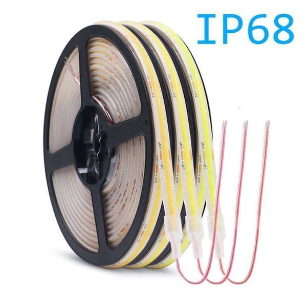 12V 24V COB LED Strip Light IP68 IP67 Waterproof Flexible Led Lamp 320LED 5m 10m 15m 0.5m 1m High Density Bright Liner Lighting 26Y0314