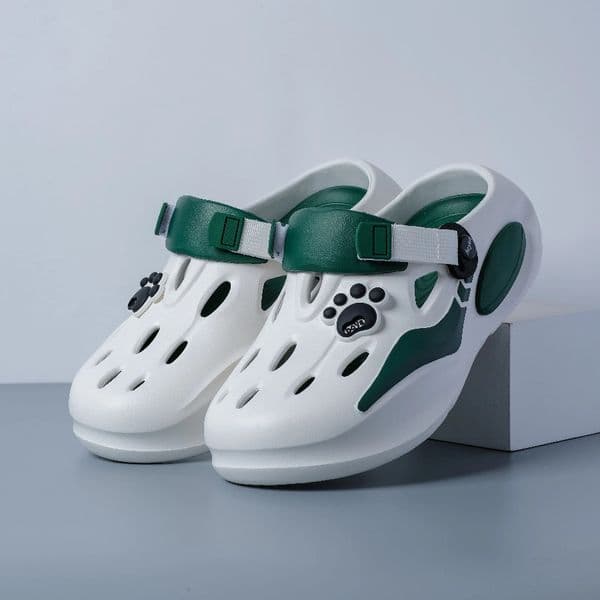 Teenagers for Men Women Chunky Sole Clogs Gray Green EVA Non-slip Outdoor Hiking Slippers Casual Sandals Beach Pool Slippers Streetwear Shoes Free shipping