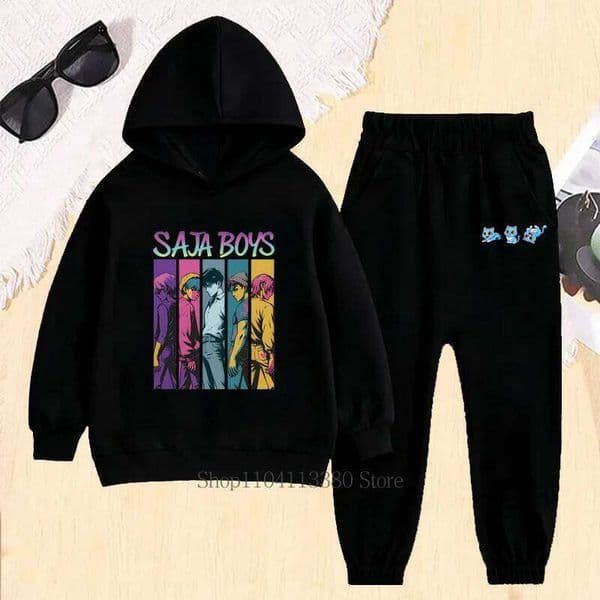 Winter Graphic Print Set Autumn Girls Boys Casual Warm Fashion Hoodies and Pants Fleece Children Clothing S260314