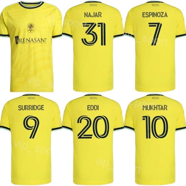 Club Mens 9 SURRIDGE Soccer Jersey 2026 Nashville SC 8 YAZBEK 10 MUKHTAR 7 ESPINOZA 41 MADRIGAL 99 SCHWAKE 4 PALACIOS 19 MUYL 37 QASEM Football Shirt Kits Uniform