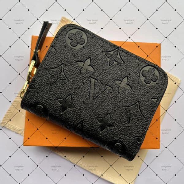 Fashion designer wallets luxury womens short purses embossed flower letters credit card holders ladies plaid money clutch bags with box and dustbag high-quality