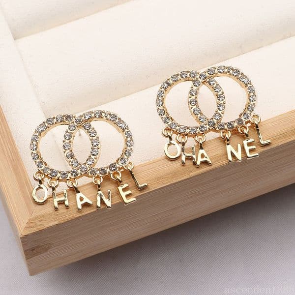20 Style Brand Designer Earrings Letter Stud 18K Gold Plated Famous Women Rhinestone Earring Wedding Party Jewelry