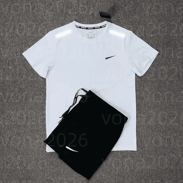 mens summer tracksuits tech set two-piece tracksuit sport fitness suit running shirt shorts quick-dry jogger sportswear reflective soccer jersey basketball t-shirt
