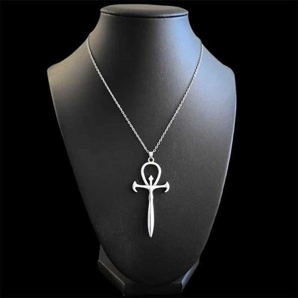 18 Gothic Ankh Cross Necklace - Stainless Steel Vintage Unisex Pendant Hip Hop Style Gift Vampire JewelryXJ260316
