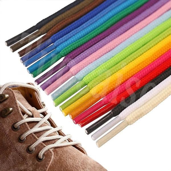 Unisex Round Shoelaces Colorful Hiking Sneakers Shoelace Black Shoe Laces Fits All Shoes Fashion Sport Boots Lacets Shoestrings 260313