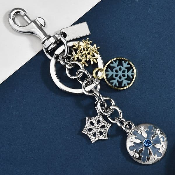 Snowflake Heart Cherry Alphabet Dice Charm Keychain Set Metal Pendant Designer Style Premium Quality Bulk Wholesale Bag Accessory Gift for Women