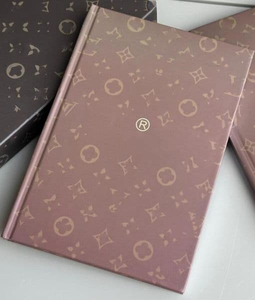 luxury brown Old flower pattern notebook ballpoint pen set designer letter logo exquisite notepad Christmas Thanksgiving Teacher's Day creative gift students