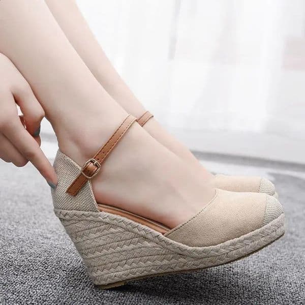 Shoes for Women Summer Fashion Sandals Platform Women Wedges High Heel Casual Ankle Strap Sandals Comfortable Zapatos De Mujer 260227