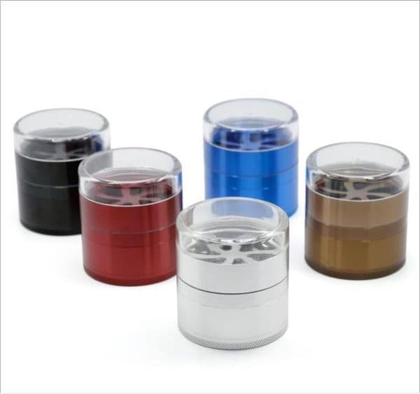 Smoking Pipes 63MM five layer aluminum alloy transparent cover metal smoke grinder