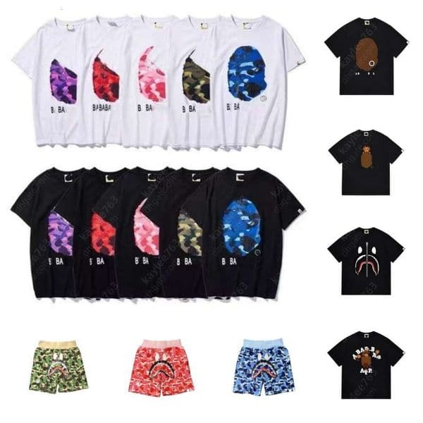 Shark Summer designer tshirt mens womens shorts Lovers luxury tracksuit brand fashion short graphic t shirt Popular High quality leisure mens clothing 003
