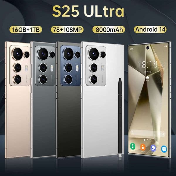 New cross-border mobile phone S25 Ultra global version 4+128G true 4G with built-in stylus 7.3inch Android smartphone