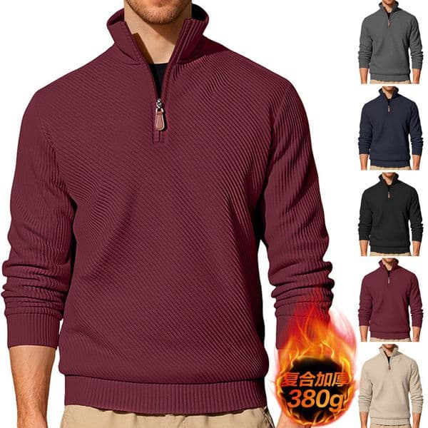 European And American Polo Men's Twill Jacquard Ribbed Longsleeve Halfzip Sports Casual Designer T-shirt Designer Hoodie Trendy Swea