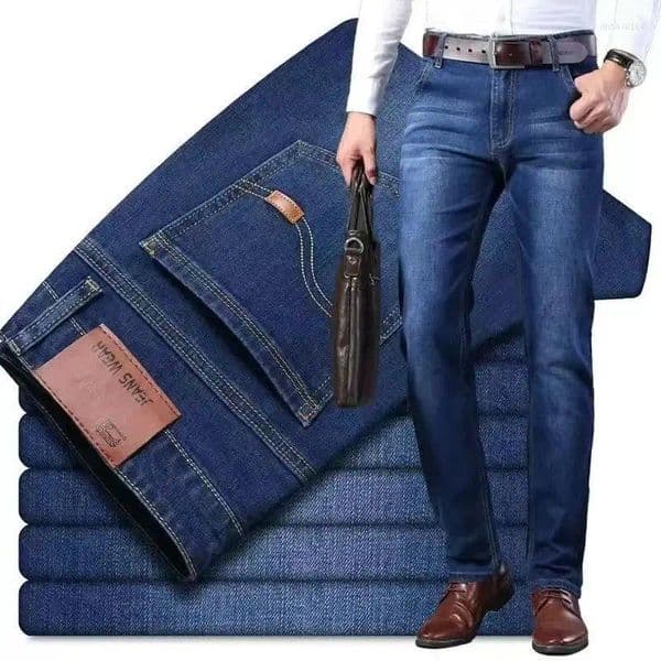 Men's Jeans Comfortable Soft Business Casual Denim Trousers Slim Fit Straight Pants Fashion Male Brand Light Luxury Stretch Clothing