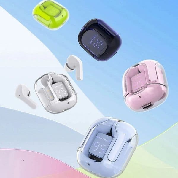 Free Shipping Sport Wireless Power Pop up Noise cancelling Bluetooth Earphones Air31 Stereo Transparent Earbuds with Digital Display Daily Outfit