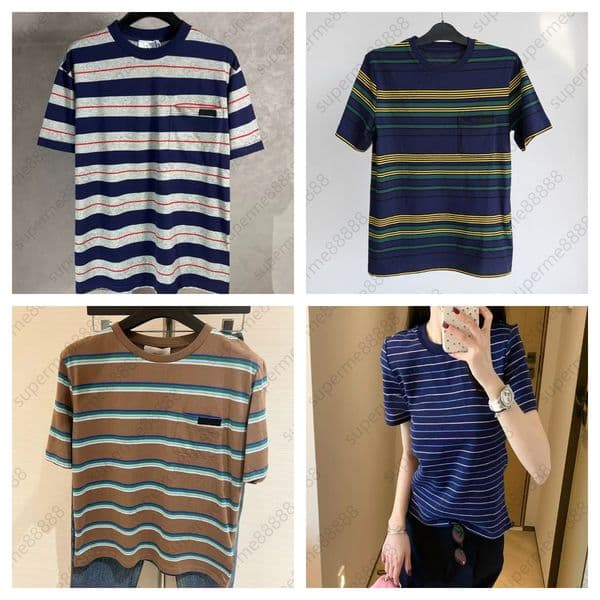 shirt women tops women designer tee shirt femme summer designer women short sleeve striped tops womens clothes designer tops womens tops polo women mm clothing