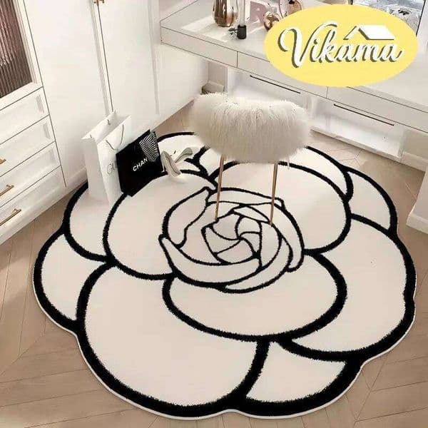 VIKAMA Minimalist Floral Art Anti-Slip and Noise-Reducing Bedroom, Walk-in Wardrobe, Living Room Coffee Table Rug Home Decor 26Y0317