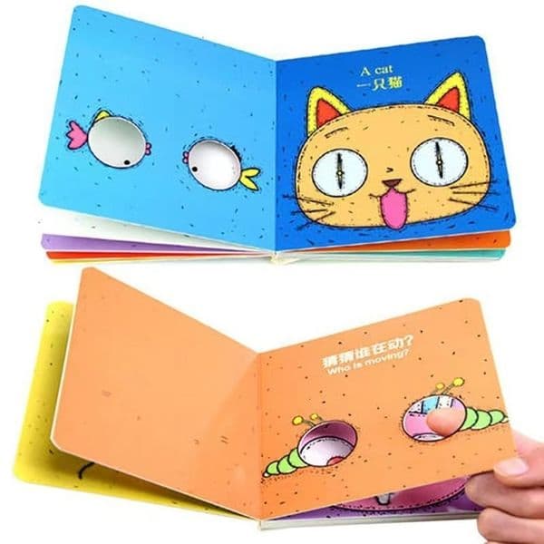 Children's Picture Hole Printing Hardcover Butterfly Board Flip Book