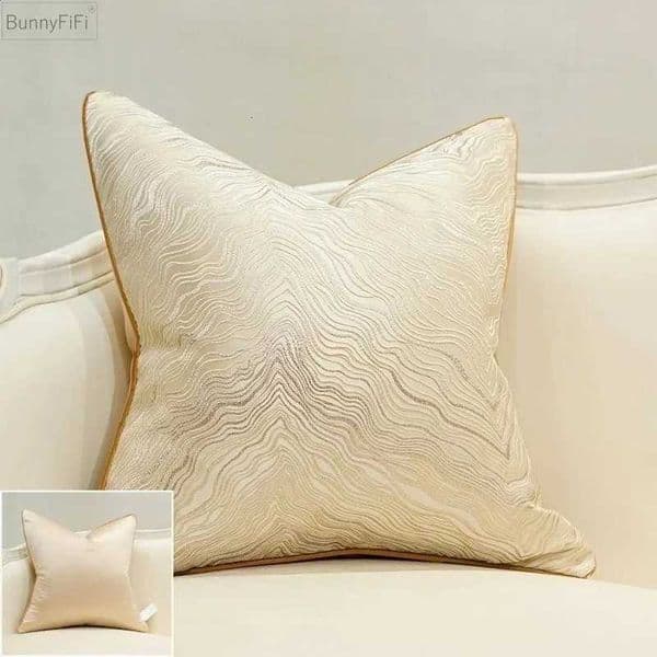 pillowcase Jacquard Luxury Cushion Cover 45x45cm Embroidery High Quty Decor Sofa Cover Decorative case Beige Cushion Covers C260314