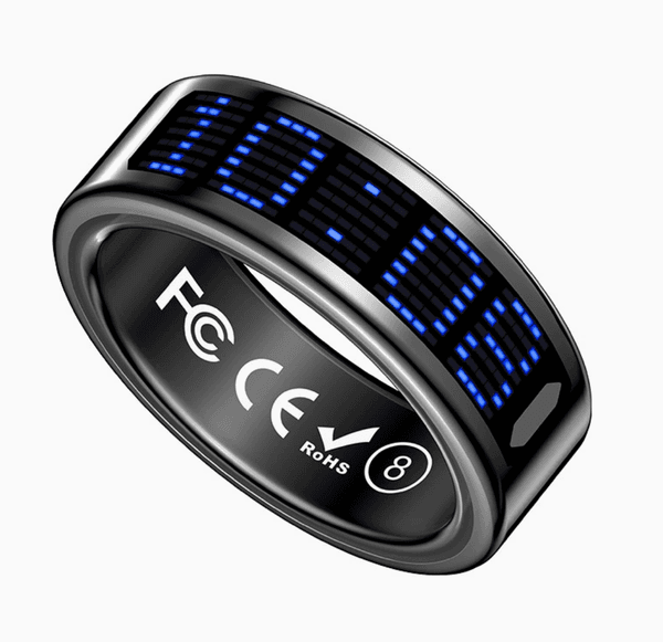SR16 Smart Ring Men Women LED Dynamic Display Screen Heart Rate Blood Oxygen Monitoring 5ATM Waterproof Multi Sports Modes Gifts