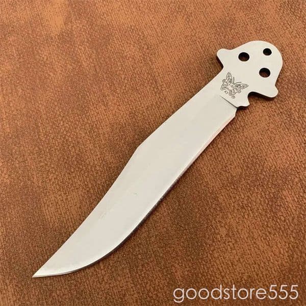 2Models BM42/BM43 Trainer Free-swinging fixed blade knife Knife couteau 3.74 pocket knife 440C Plain Blade, Stainless steel Blue Hole Handles