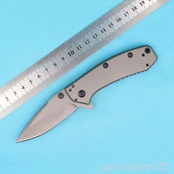 KS 1555TI Cryo Pocket Folding couteau Knife fixed blade knife 8Cr13Mov Blade Steel+ pocket knife Titanium coating Handle Multi-fuctional Outdoor Hunting Camping