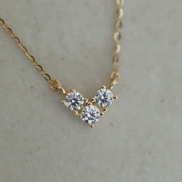 S925 sterling silver zircon heart necklace for women, simple Korean style, light luxury collarbone chain, unisex, personalized and high-end accessory