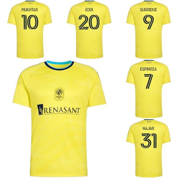 Club 2026 Nashville SC 10 MUKHTAR Soccer Jerseys Mans 7 ESPINOZA 41 MADRIGAL 99 SCHWAKE 4 PALACIOS 19 MUYL 37 QASEM 9 SURRIDGE 8 YAZBEK Football Shirt Kits Uniform