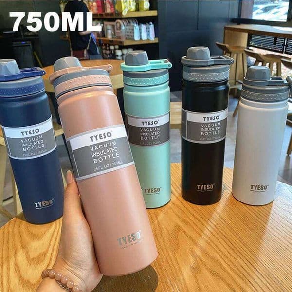 750ML Tyeso Thermos Stainless Steel Vacuum Flask Insulated Water Bottle Travel Cup For children Coffee Mug Termica 26Y0317