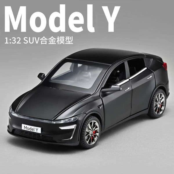 1: 32 Tesla Y Alloy Car Model Sound and Light Effects Office Desktop Decompression Toy Collection Gift 26W0317