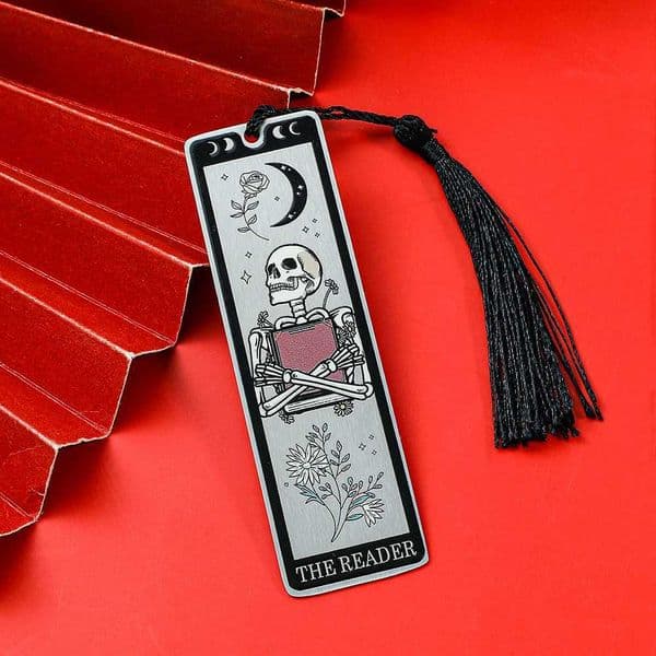 1pc Innovative Stainless Steel Bookmarks Art of Reading Skeleton Man Metal Reading Markers for Bookworms Book Lovers Women Gift L260529