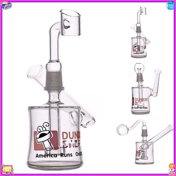 Popular America Run's on Da Glass bongs Hookahs Water Oil burner pipes glass Bubbler 14mm banger Smoking Bowl Thick beaker water bongs