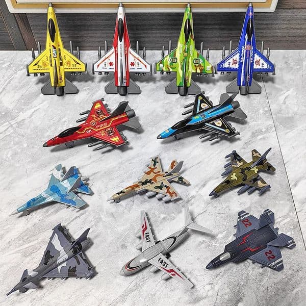 Fighter model airplane combination toy suitable for teenagers inertia home decoration display collection birthday party gift 260313