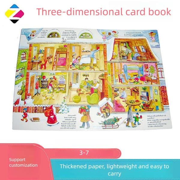 Children's Pop-up Card Enlightenment Development Educational Early Childhood Education Cognitive Flip Custom Cardboard Book