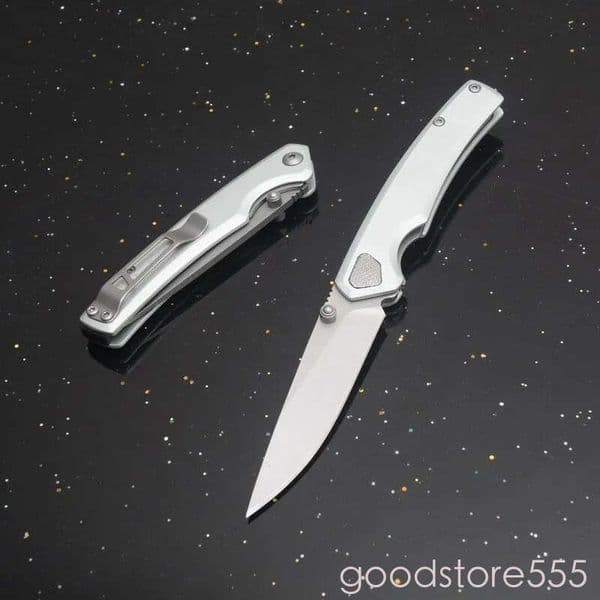 KS 2131 Epistle fixed blade knife Pocket couteau Folding Knife 8cr13mov Gray Titanium Blade Aviation Aluminum pocket knife Handle outdoor camping survival knife