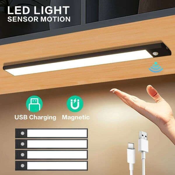 10-50cm Motion Sensor Light Night Wireless Lamp LED USB Battery Rechargeable Wall for Bedroom Kitchen Lighting Lights Room Decor 26L0317