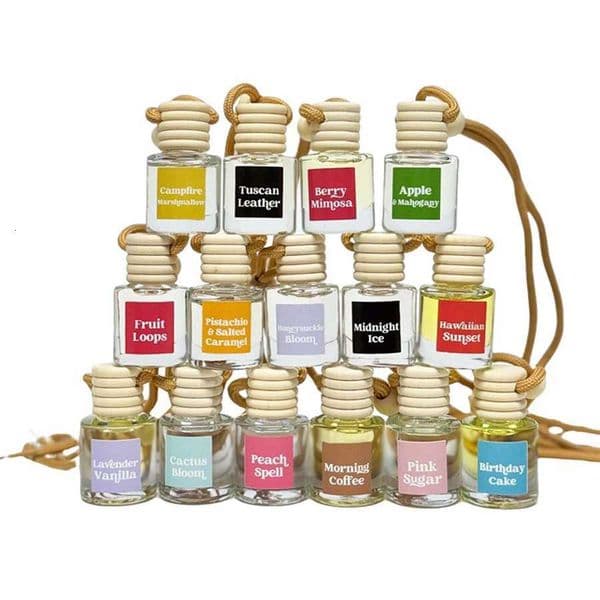 1pc Car Essential Oil Diffuser Fragrance Air Freshener Per Bottle Ornament Hanging Air Freshener Diffuser Interior Accessory K260317