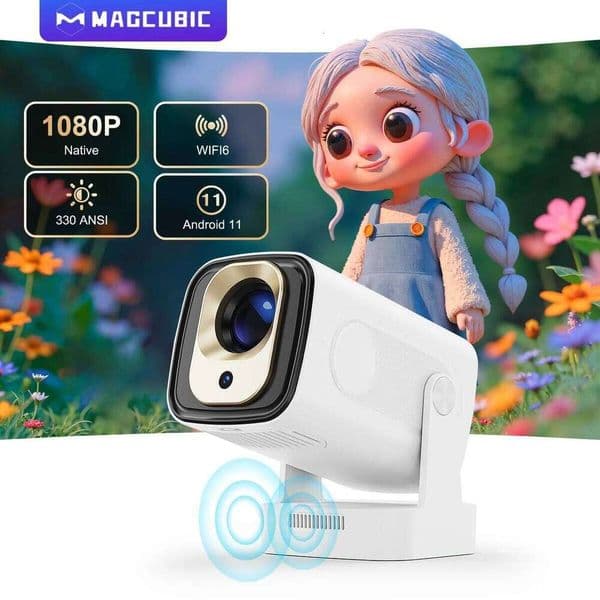 Magcubic HY310 Auto Focus Mini Projector Native 1080P 330ANSI 4K Android 11 With Wifi6 BT5.4 Air Mouse Voice Video Outdoor Movie 26W0317