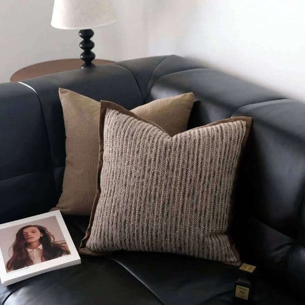 Brown Maillard Cushion Cover Modern Striped Design Decorative Pillow Covers Square Sofa Headboard Pillowcase Home Decor 26H0316
