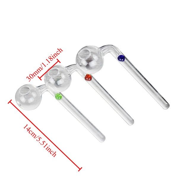 Wholesale Smoking Pyrex Curved Glass Pipes Oil Burner Pipe 12cm 14cm Clear Quality Handmade Glass Tube for Wax Concentrate Smoking Accessories