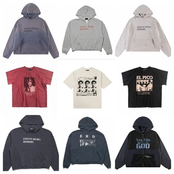 ERD enfant riches deprimes hoodie High end printing graphic tee designer mens t shirt vintage Hip Hop fashion tees tshirts short sleeve clothes Cotton