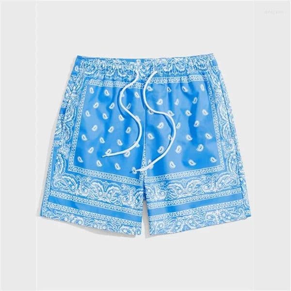 Men's Shorts Men Hawaiian Short Pants 3D Printed Swim Trunks Trend Bandana Graphic Beach Summer Fashion swim trunks Loose Casual Streetwear