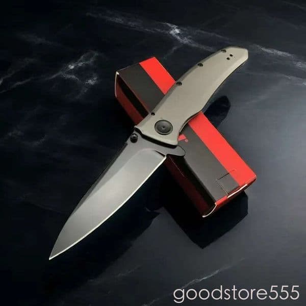couteau KS 2200 Grid Speedsafe Auxiliary Flap Pocket Folding Knife Black 8Cr13Mov fixed blade knife Blade Stainless Steel Handle Outdoor Camping Survival Utilit