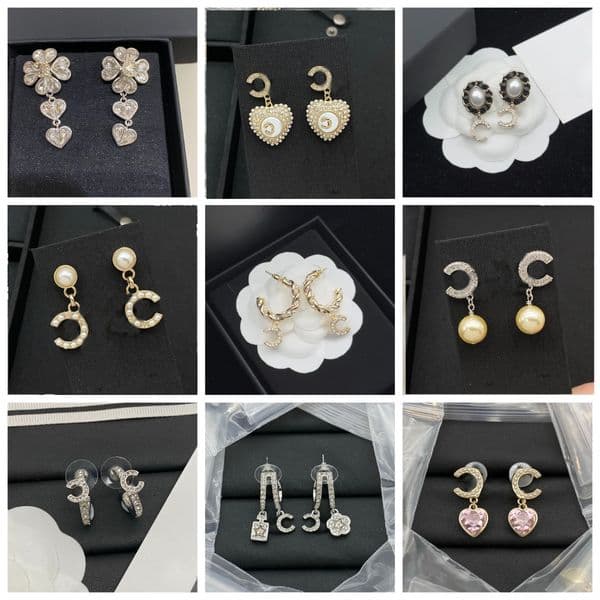 Fashion Earrings designer Ear Stud Gold Plated Copper Earrings Women Letter Crystal Pearl Womens Wedding Design Jewelry Gifts